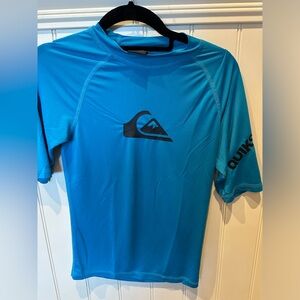 QUIKSILVER Boys Size Medium Blue Short Sleeve Board Tee Shirt